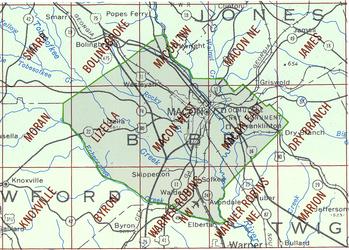 Map of Bibb County