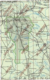 Map of Clayton County