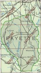 Map of Fayette County