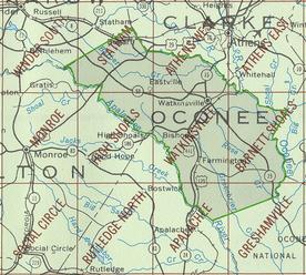 Map of Oconee County